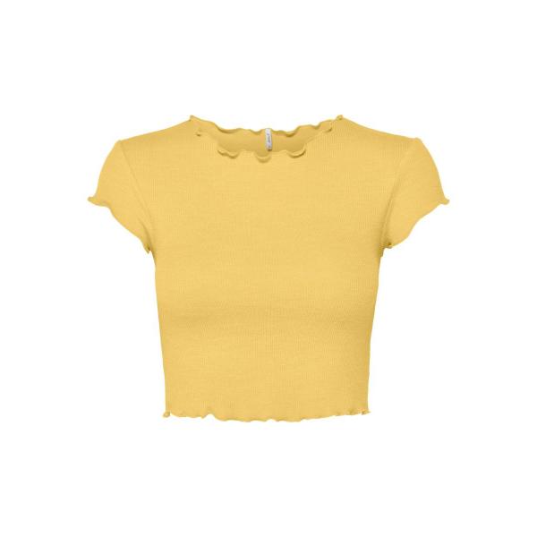 ONLY KITTY TOP CROP S/S - GIALLO - 15202041-GLL