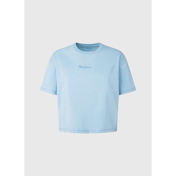 PEPE JEANS T-SHIRT NINA CROP - CELESTE - PL505180-516