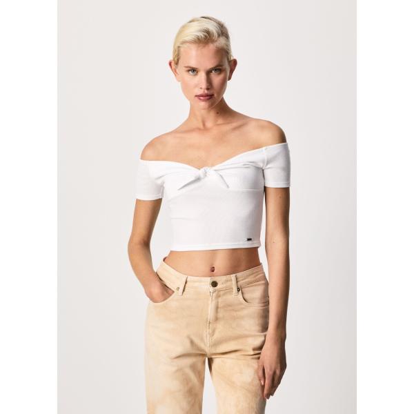 PEPE JEANS TOP BETH  - BIANCO - PL505136-800