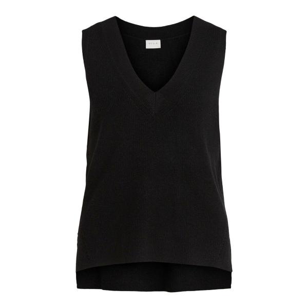 VILA GILET VIRIL MAGLIA - NERO - 14067804-NE