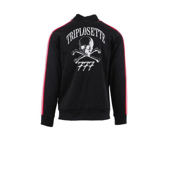 TRIPLOSETTE FELPA TRIACETATO ZIP - NERO - TRSM295-NE