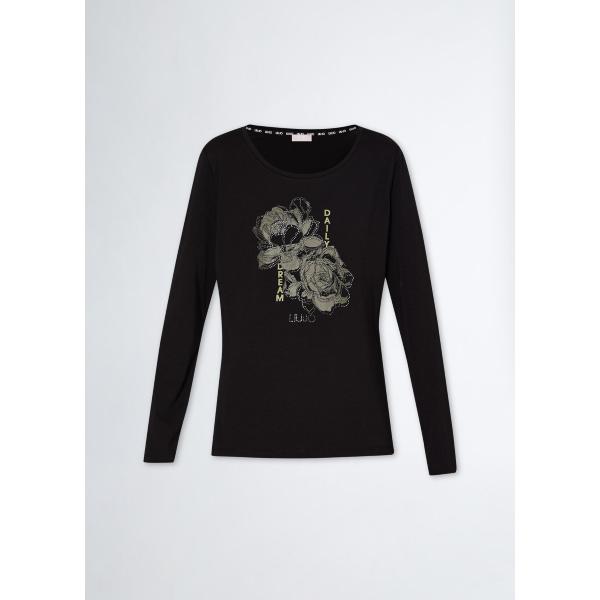 LIU JO MAGLIA M/L - NERO/GRIGIO - TF4206JS088-N9576