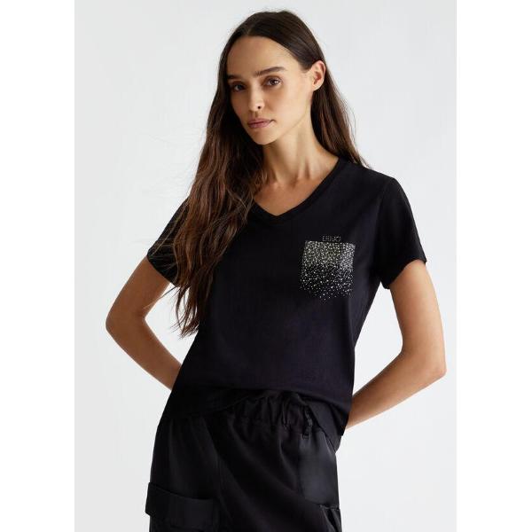 LIU JO T-SHIRT M/C - NERO/ORO - TF4078J6040-N9636