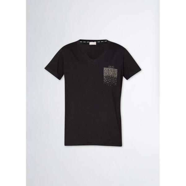 LIU JO T-SHIRT M/C - NERO/ORO - TF4078J6040-N9636