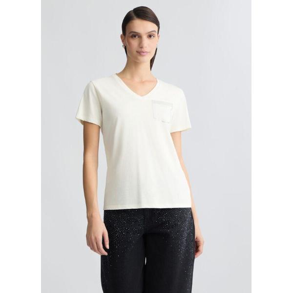 LIU JO T-SHIRT MODA M/C - BIANCO STRASS - TA5172JS923-M9129