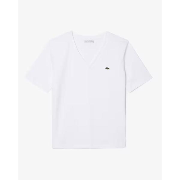LACOSTE T-SHIRT SCOLLO V - BIANCO - TF7300-001
