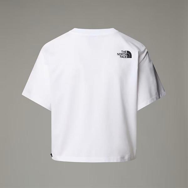 TNF T-SHIRT EASY RELAXED CROP - BIANCO - NF0A8A6HFN41