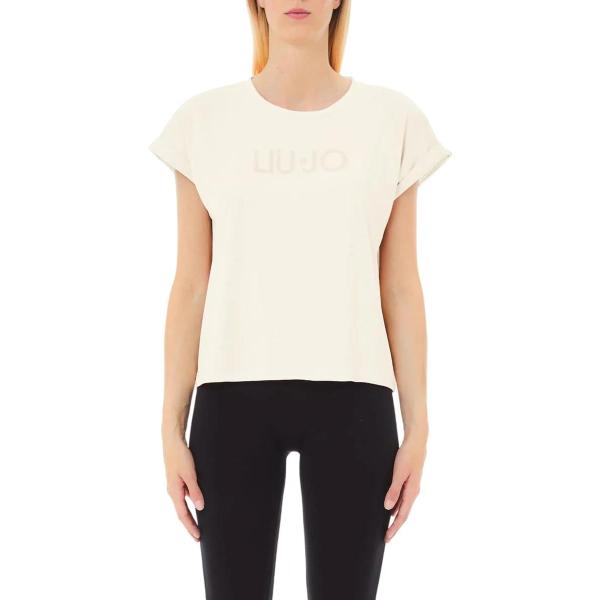 LIU JO T-SHIRT MODA BASIC - BIANCO LATTE - TA5181JS003-M9136