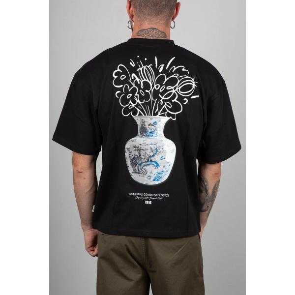 WOODBIRD T-SHIRT MING - NERO - 2536-401