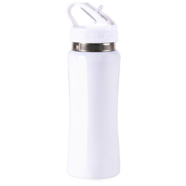 SILICON BORRACCIA SPORTIVA 600ML IN ACCIAIO E PLASTICA - BIANCO - S26269-B