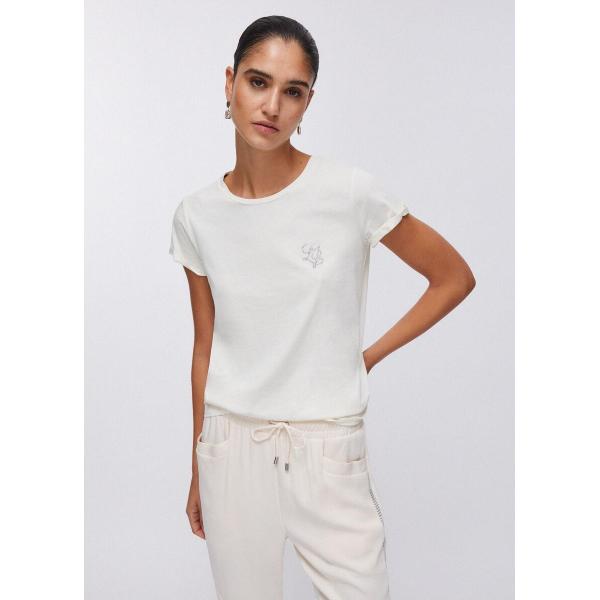 LIU JO T-SHIRT M/C - BIANCO LATTE - TA6056JS923-P9192