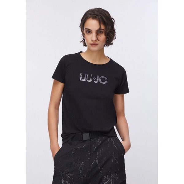 LIU JO T-SHIRT LOGO M/C - NERO - TA6056JS923-W9415