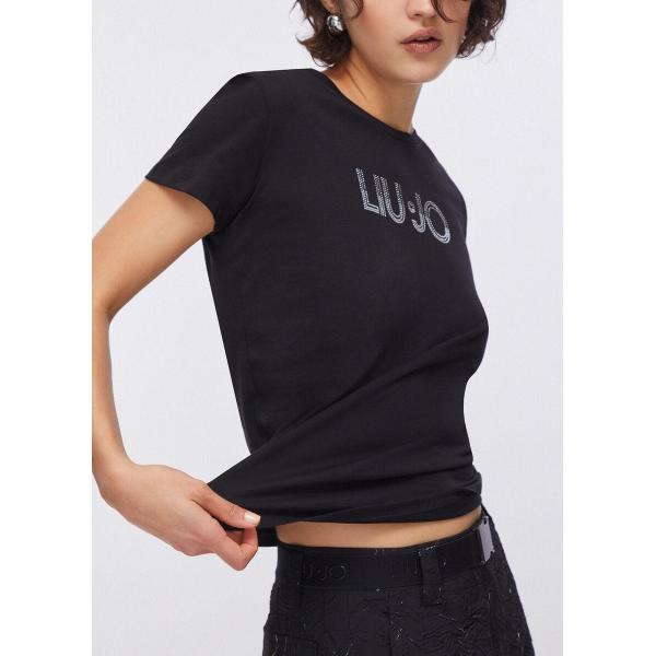 LIU JO T-SHIRT LOGO M/C - NERO - TA6056JS923-W9415