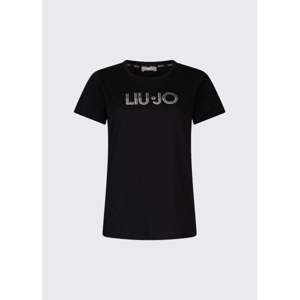 LIU JO T-SHIRT LOGO M/C - NERO - TA6056JS923-W9415