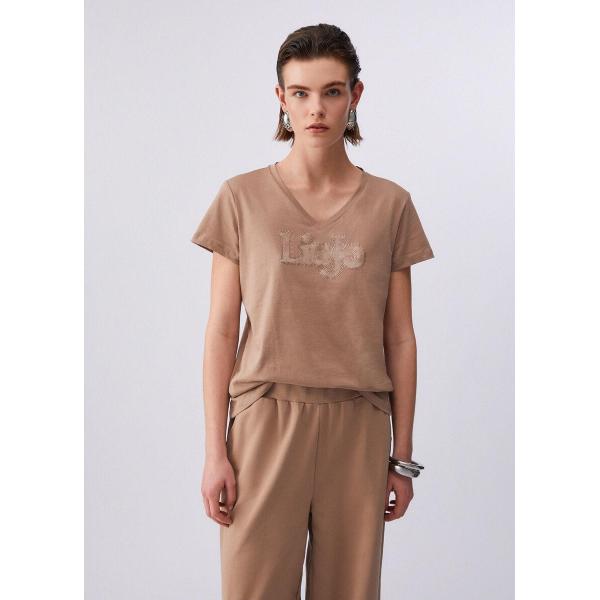 LIU JO T-SHIRT LOGO M/C- NERO - TA6057JS923-P9198