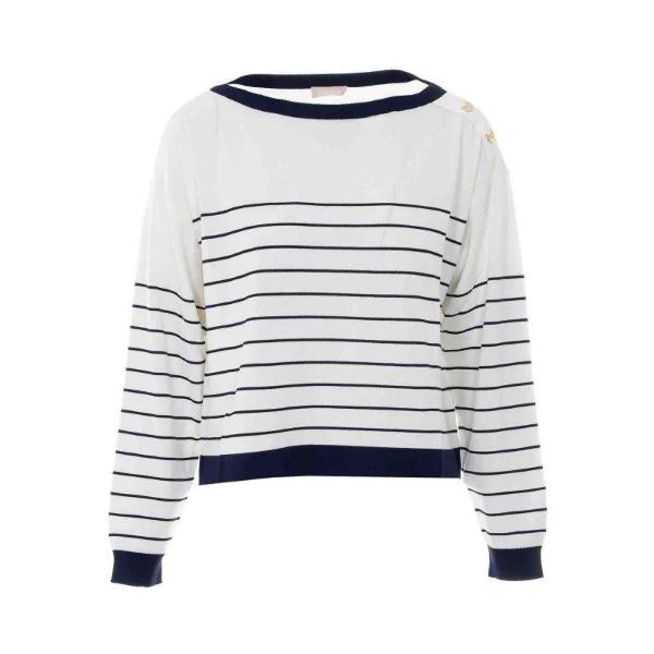 LIU JO MAGLIA CHIUSA M/L - RIGATO BLU - TA6213MS55N-C3882
