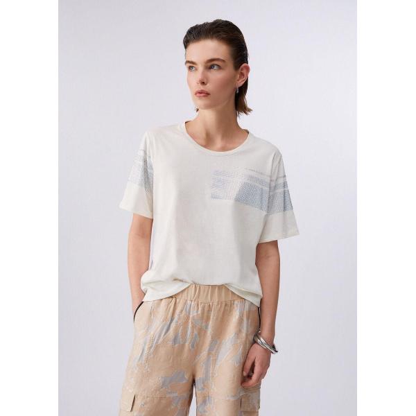 LIU JO T-SHIRT M/C STRASS - BIANCO - TA6267JS923-M9223