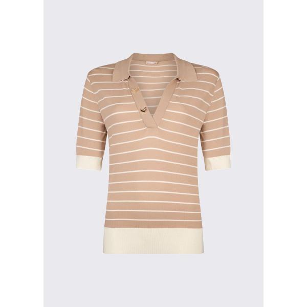 LIU JO MAGLIA POLO - BEIGE/PANNA - TA6215MS55N-C3889