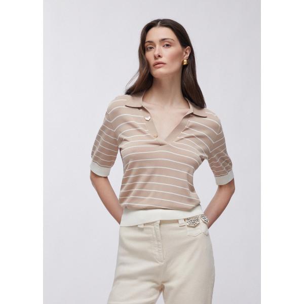 LIU JO MAGLIA POLO - BEIGE/PANNA - TA6215MS55N-C3889