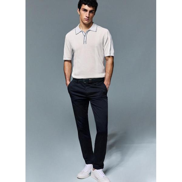 LIU JO CHINO LIONE RASO  - BLU  - QXX086T43086-94013