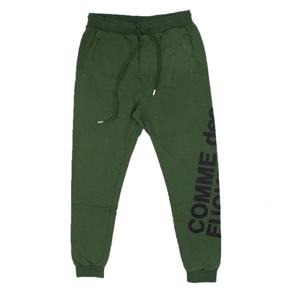 COMME DES FUCKDOWN PANTALONE FELPA STAMPA - VERDE MILITARE - CDFU211-VRD