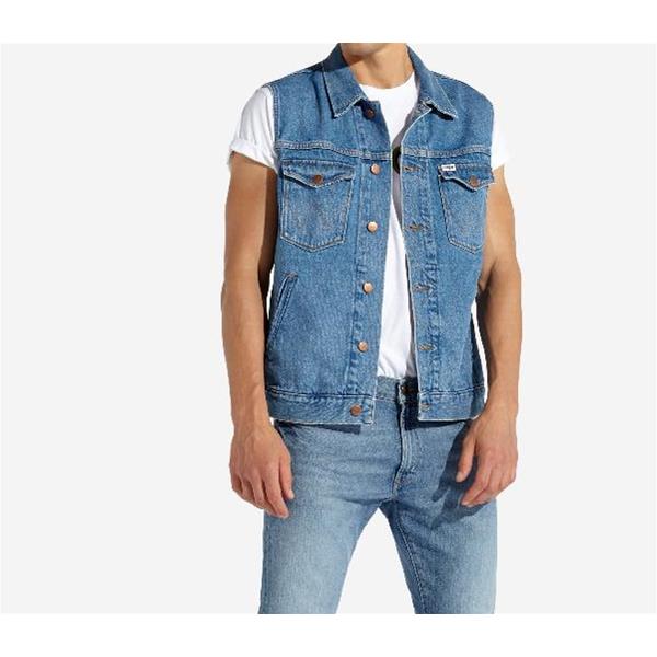 WRANGLER GILET YOSEMITE - JEANS CHIARO - W447TW27Z