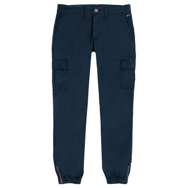 SUN68 PANTALONE MILITARY - BLU - PT009-07