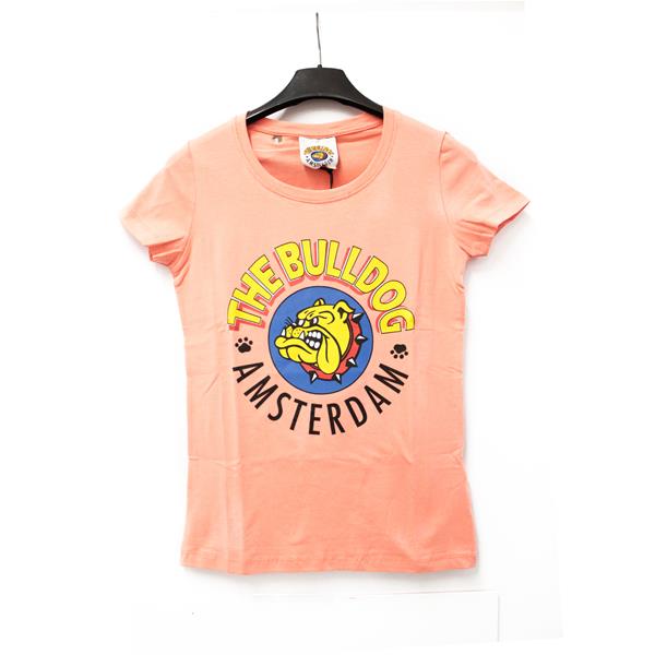 THE BULLDOG T-SHIRT BIELASTICO M/M +STAMPA - SALMONE - TBDAD001-SLM